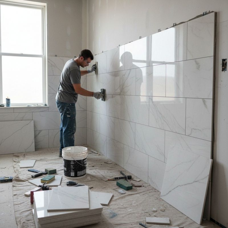 Marble Tile Floor Installation detail